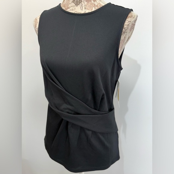 NORDSTROM RACK Black Asymmetrical twist front sleeveless Top size S - Picture 2 of 13